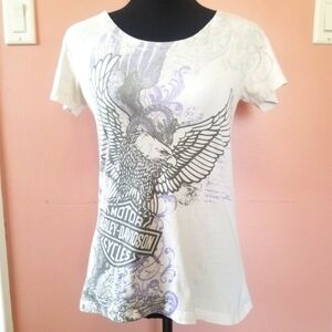 Harley-Davidson Women's White Eagle Appleton WI Short Sleeve TShirt Small